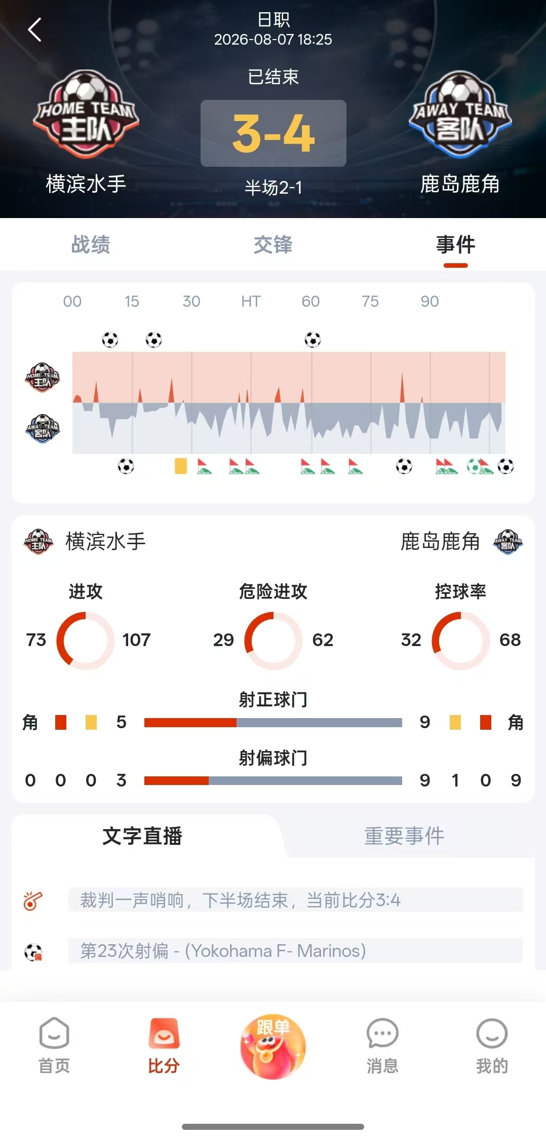 乐达助手APP界面实拍-赛事关注与推送页面